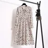 Casual Dresses 2023 Spring Summer Fresh Bow Long Sleeved Floral Dress Girls V-neck Bohemian Temperament Gentle Skirt Mori Women