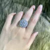 Cluster Rings Vintage Moissanite Diamond Ring Real 925 Sterling Silver Party Wedding Band for Women Bridal Engagement Jewelry Gift