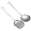 Dinnerware Sets Cutlery Spoon Stainless Steel Set Portion Control Serving Spoons Large Fork Big Deep Soup Scoop Banquet