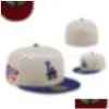 Casquettes de baseball Chapeaux ajustés Toute l'équipe Logo Designer Snapbacks Broderie Hip Hop Noir Blanc Flat Peak Fl Taille Fermé Coton Baseball Fottb Dhfph