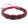 Brin Perlé Brins Mode Hommes Bracelets Carrés Micro Pave CZ Boîte Bracelet Avec Corde Rouge Tressage Montre Sauvage Personnalisé Bijoux Raym22
