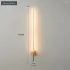 Wall Lamps Simple Nordic Copper Lamp Strip LED Sconce Light For Bedroom Living Room Loft Stair El Aisle Indoor Bar