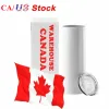 US CA Warehouse 20oz Sublimation Straight Blanks Tumblers Rostfritt stål Blanks Isolerade Tumbler Water Cups JN24