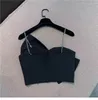 Женские танки Сексуальные алмазные топы столовые камины Camis Black Bow Crop Top Lummer Holiday Белые рубашки без бретелек для женщин футболки