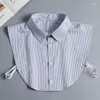 Bow Ties Plaid Detachable Fake Shirt Collar Mens Offcial Formal False Tie Stripe Removable Lapel Half Neckwear