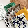 Hair Clips 55cm Square Cotton Linen Scarf Headband Women Fashion Floral Small Neck Scarfs Lady Bandana Hand Kerchief Female Foulard Shawl