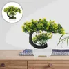 Fiori decorativi Faux Greenery Artificiale in vaso Ornamenti finti per desktop Bonsai Tree 25X22CM Piante finte Decorazioni in plastica Ufficio