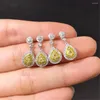 Boucles d'oreilles pendantes CAOSHI magnifique conception goutte pour les femmes jaune CZ accessoires esthétique anniversaire cadeau maman élégant femme bijoux