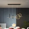 Kronleuchter TRAZOS Nordic Led Spot Anhänger Schwarz Gold Wohnzimmer Tische Essen Essen Dekoration