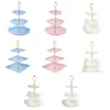 Bakvormen Gereedschap Cake Stand 3 Tier Plastic Beugel Tiered Sweet Voor TIJD Serveerstandaards Romantisch Diner Buffet Organisatie R7UB