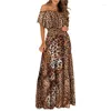 Ethnic Clothing African Dresses For Women Summer Dashiki Ruffled Collar Print Elegant Party Long Dress Robe Traditional