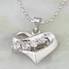 Pendentif Colliers Garilina En Forme De Coeur Avec CZ Cristal Bijoux Argent Plaqué Blanc Pendentifs Pour Femmes Fête Des Mères Cadeaux