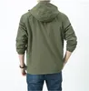 Men's Jackets Hooded Jacket Hat Detachable Men Multi-Pocket Casual Loose Outdoor 8XL Large Size Work Coat Tactical Windproof Tops