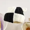 Gorros Diabo Orelhas Costuradas Chapéu de Lã Malha Desenhos Animados Moda Ao Ar Livre Estilo Casual Para Mulheres Meninas Presentes de Dia dos Namorados para Ela