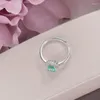 Pierścienie klastrowe dla kobiet dobre biżuterię srebrne 7 5 mm topaz zielony owalny owalny kamień ślub romantyczny mostowy bijoux femme r-to001