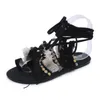 Pearl Tassel Koovan Female Sandals Women's 2023 Ethnic Cross Straps Flat-bottomed on Holiday by the Sea Beach Shoes 606