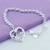 Charm Bracelets Argent Coeur Bracelet Lettre Oeuf Mode Simple Bijoux GiftCharm Raym22