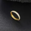 Hip Hop Pieno Cz Pietra Anelli Sottili Per Coppia Semplice Micro Set Tre File Zirconi Cubici Anello Gioielli Donna Uomo Matrimonio Personalità Diamante Gioielli Dito Per Uomo Donna