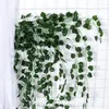 Decorative Flowers Simulation Creeper Wall Hanging Green Artificial Plants Vines Ivy Leaf Garland For Wedding Party Home Garden Decoration