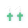 Boucles d'oreilles pendantes croix pour femmes fille bijoux cadeau pierres précieuses naturelles Aventurine Jades cristal opale pendentifs perles 1 paire IBR359