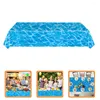 Toalha de mesa padrão de onda água toalha de mesa de plástico azul oceano decorações verão decorar ondas descartáveis