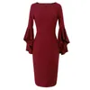 Vestidos casuales Mujeres Slim Fit Leaf Sleeve Fabricantes Vestido de cadera de comercio exterior Corto formal para