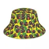 Berretti Cappello da pescatore riflettente con collare giallo mascherato Lovebird Uomo Donna Protezione solare all'aperto Spiaggia Sole Escursionismo Berretto da pesca