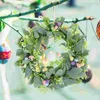 Decorative Flowers Outdoor Christmas Decorations Artificial Garland Home Hanging Wreath Festival Front 42x42cm Easter Green Cotton Prop