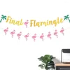 装飾的な花フラミンゴラテパーティーバナー興味深いPOプロップハワイアンデコレーションユニークな紙バナー