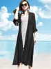 Kvinnors blusar 2023 Chiffon Cardigan Women Summer Beach Korean Fashion Kimono Black White Red Green Pink Long Blus Shirt