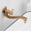 Rubinetti per lavabo da bagno Rubinetto da giardino più lungo Bacino con beccuccio singolo Mop freddo Ottone massiccio antico