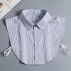 Bow Ties Plaid Detachable Fake Shirt Collar Mens Offcial Formal False Tie Stripe Removable Lapel Half Neckwear
