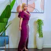 Roupas étnicas Vestidos africanos para festa de casamento feminina Bodycon Maxi Robe 2023 Verão Vestido de manga curta bufante Dubai Abaya Roupas nigerianas