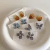 Brincos de cristal borboleta para mulheres coração flor na moda festa de casamento joias coreanas meninas acessórios presentes 2023