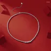Catene Apaison 92QTY S925 Ciondoli per collana in argento Moda semplice Moissanite's High Grad E Collar Chain