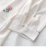Damenblusen, hochwertige weiße Blumen-bedruckte Chiffon-Bluse, langärmelig, Damen-Shirt, Damen