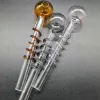 Pipe à eau Tuyaux de brûleur à mazout en verre Double bulle Pot droit Environ 140 mm Tube hélicoïdal Tubes à ressort en borosilicate pour Bongs Dab Oils Rig LL