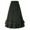 Skirts Women's Victorian Gothic Steampunk Skirt High-Low Bustle Ruffled Pleated Vintage Renaissance Costume Dance Party