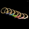 Cluster Rings French Esmalte Chain Colorful Open Ring Drop Glaze Retro Design Niche Jewelry Party Gifts For Women