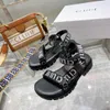 High quality Designer Sandals Slides LEO strappy sandals calfskin Nylon straps factory footwear Slippers men womens Luxury sandals slides adjustable straps shoes