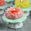 Kandelaars Keramische Lotus Houder Voor Boeddha Creatieve Lamp Woonkamer Kaarslicht Handgemaakte Kandelaar Thuis Tempel Decor Craft