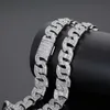 Hip Hop Heren Ketting Iced Out Cz Zirkoon 15 Mm Koffieboon Dikke Cubaanse Ketting Sieraden Voor Gift