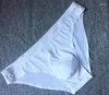 Slip Sexy sous-vêtements hommes pour 2023 solide glace soie slips respirant Transparent U convexe hommes slip Cueca