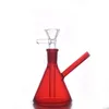 Commercio all'ingrosso MINI Narghilè colorato rosso Protable Glass Beaker Bong Heady water Dab Rig bong con ciotola per tabacco downstem maschio da 14 mm