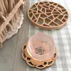 Table Mats Natural Bamboo Wood Hollow Thickened Heat Insulation Anti-scalding Tea Holder Japanese Kung Non-slip Coasters