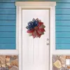 Dekoratif Çiçekler Noel Riff Kapı için 1 PCS Amerikan Vatansever Çelenk Ön Dört Temmuz Bağımsızlık Günü Kırmızı Beyaz ve Mavi