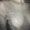 Женские футболки T Sexy Sexy Mesh Diamonds Top Tees For Women Fort 2023 Летняя подходящая перо с длинным рукавом смотрит через фестиваль