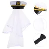 Bandanas Navy Hatband Veil Wedding Headpiece Women Sailor Bridal Hair Accessory Captain Play Outfits