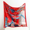 Sciarpe Design di lusso Sciarpa quadrata in raso di seta per le donne Hijab Fascia Moda Fazzoletto da collo Stole da spiaggia Scialle Avvolgere Bandana Foulard 2023
