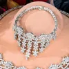 Colar Conjunto de Brincos Soramoore Alta Qualidade Brilhante Luxo Princesa Lindo Pulseira Anel Jóias Para Mulheres Noivas Jóias de Casamento